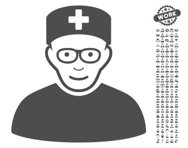 Bonus ile tıp uzmanı vektör simgesi