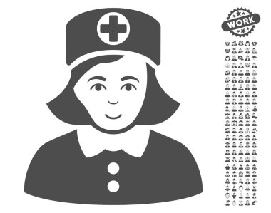 Bonus ile hemşire vektör simgesi