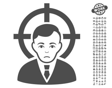 Bonus ile kurban işadamı vektör simgesi