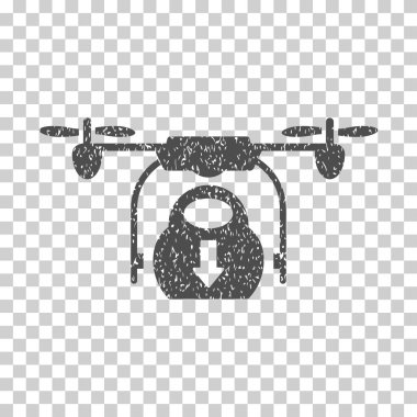 Drone damla kargo grenli doku simgesi