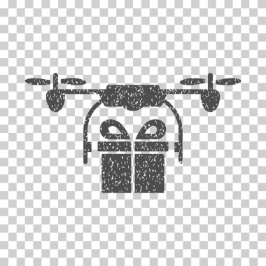Drone hediye teslimat grenli doku simgesi