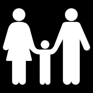 Aile çocuk düz vektör simgesi