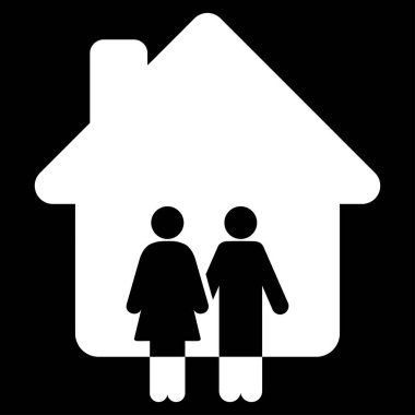 Müstakil ev düz vektör simgesi