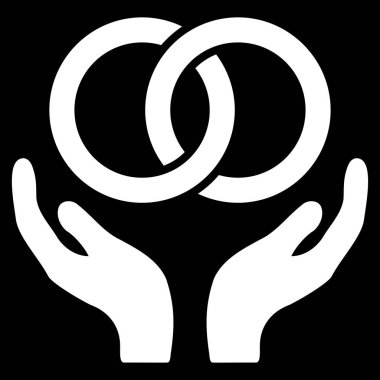 Alyans bakım el düz vektör simgesi