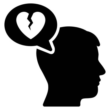 Adam düz vektör simge düşünme boşanma