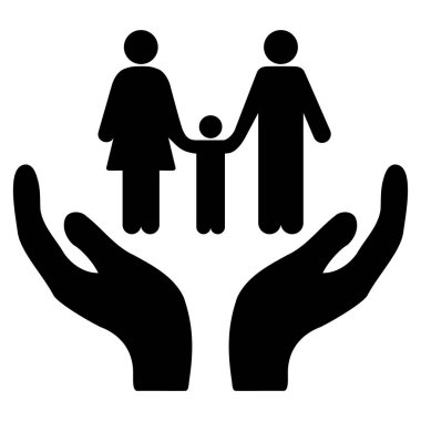 Aile Bakımı el düz vektör simgesi