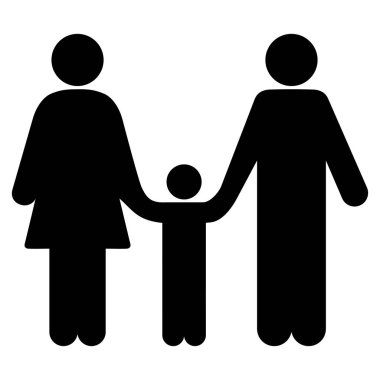 Aile çocuk düz vektör simgesi