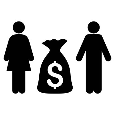 Aile para Kasası düz vektör simgesi