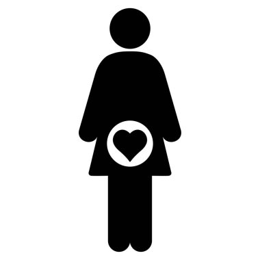 Hamile kadın düz vektör simgesi
