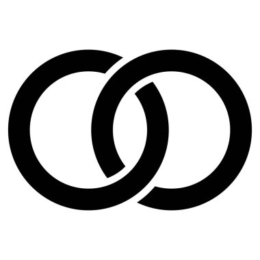 Nikah Halkaları Düz Vektör Simgesi