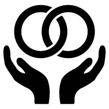 Alyans bakım el düz vektör simgesi