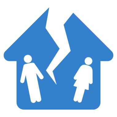 Boşanma House düz vektör simgesi