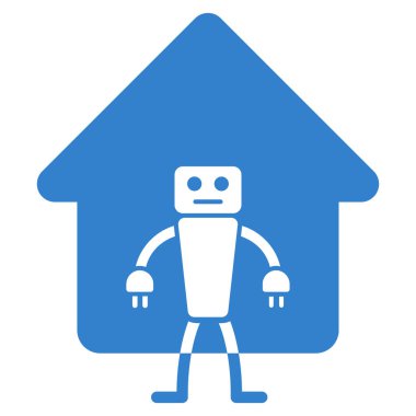 Ev Robot düz vektör simgesi