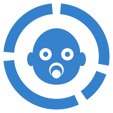 Yeni doğan diyagramı düz vektör simgesi