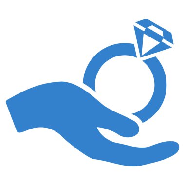 Alyans teklif el düz vektör simgesi