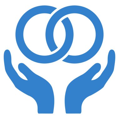 Alyans bakım el düz vektör simgesi