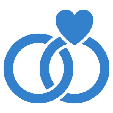 Nikah Halkaları Düz Vektör Simgesi