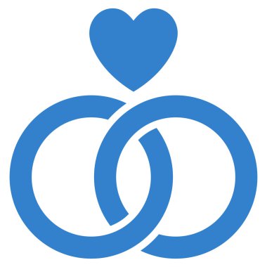 Alyans kalp düz vektör simgesi ile