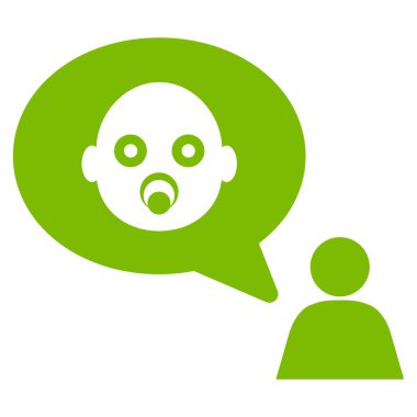 Kişi düz vektör simge düşünüyorum bebeğim