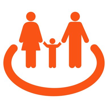 Aile alan düz vektör simgesi