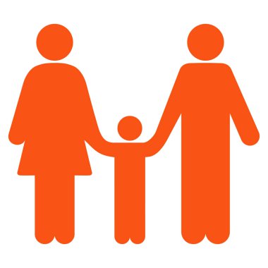 Aile çocuk düz vektör simgesi