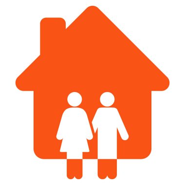 Müstakil ev düz vektör simgesi