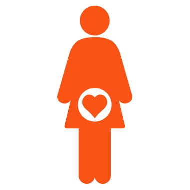 Hamile kadın düz vektör simgesi