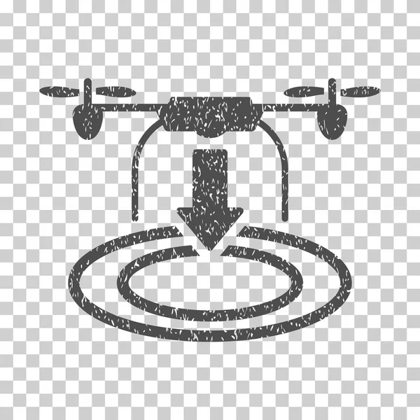 Дрон посадки зернистой текстуры значок — стоковый вектор