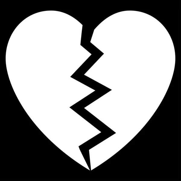 Corazón roto Vector plano Icono — Vector de stock