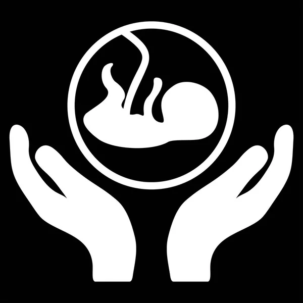 Embryo zorg handen plat Vector Icon — Stockvector