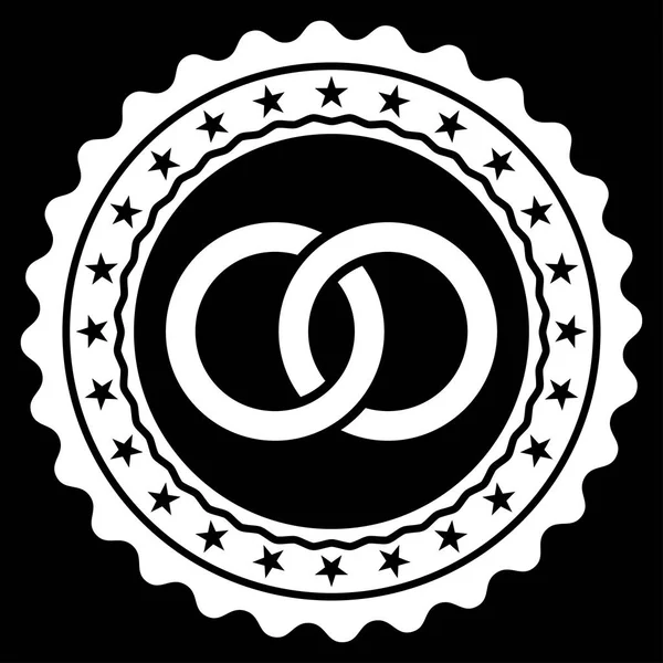 Düğün yüzük pul düz vektör simgesi