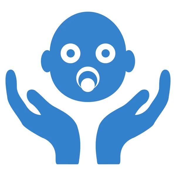 Icona vettoriale piatta delle mani per la cura del bambino — Vettoriale Stock