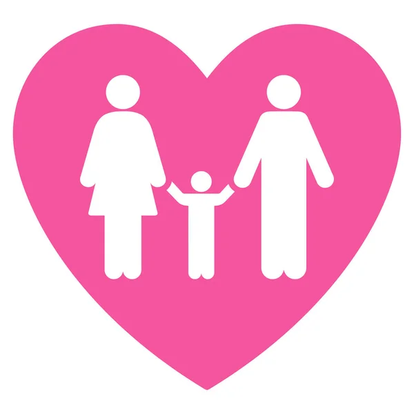 Family Love Heart Flat Vector Icon — Stock Vector