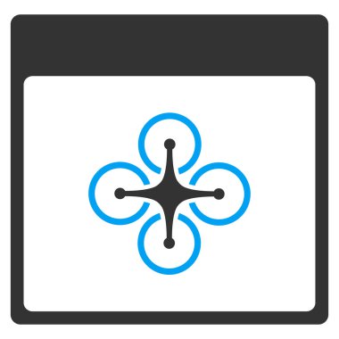 Hava helikopter takvim sayfası vektör araç çubuğu simgesi