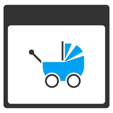 Bebek arabası takvim sayfası vektör araç çubuğu simgesi