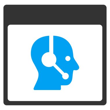 Çağrı Merkezi operatörü takvim sayfası vektör araç çubuğu simgesi