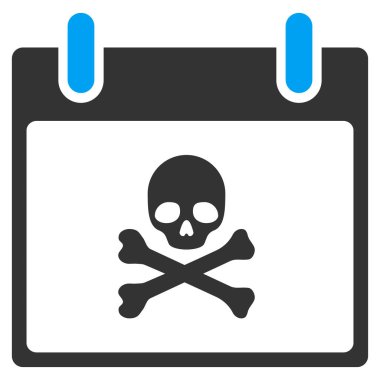 Ölüm kafatası takvim gün vektör araç çubuğu simgesi