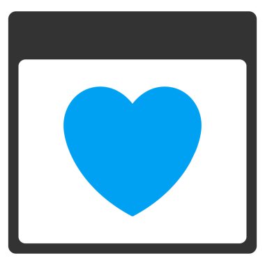 Favori kalp takvim sayfası vektör araç çubuğu simgesi