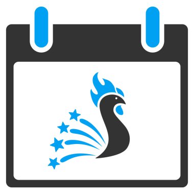 Festival horoz takvim gün vektör araç çubuğu simgesi