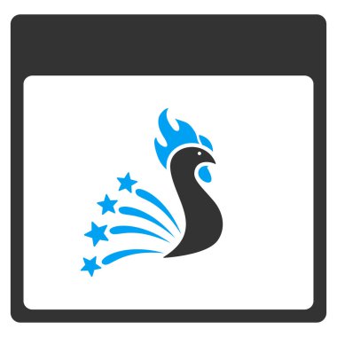 Festival horoz takvim sayfası vektör araç çubuğu simgesi