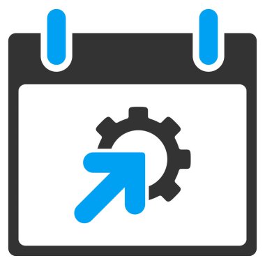 Dişli Tümleştirme takvim gün vektör araç çubuğu simgesi