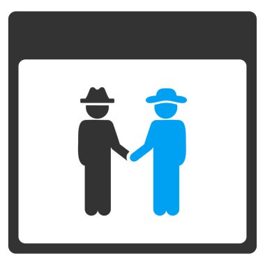 Erkekler el sıkışma takvim sayfası vektör araç çubuğu simgesi