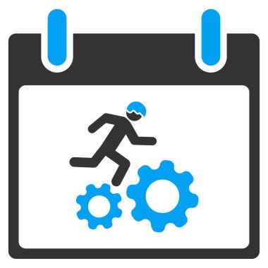 Çalışan işçi takvim gün vektör araç çubuğu simgesi