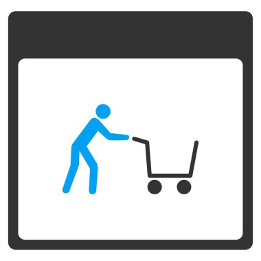 Alışveriş sepeti takvim sayfası vektör araç çubuğu simgesi