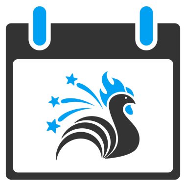 Işıltı horoz takvim gün vektör araç çubuğu simgesi