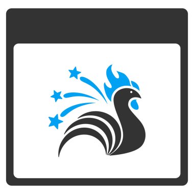 Işıltı horoz takvim sayfası vektör araç çubuğu simgesi