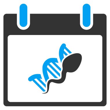 Sperm Dna çoğaltma takvim gün vektör araç çubuğu simgesi