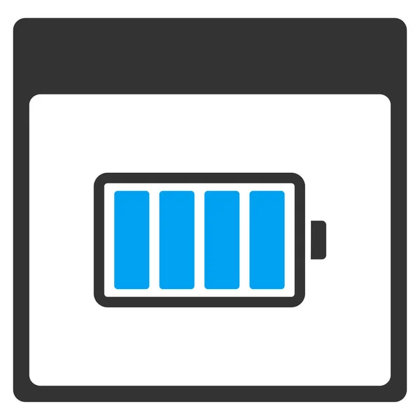 Battery Calendar Page Vector Toolbar Icon — Stock Vector