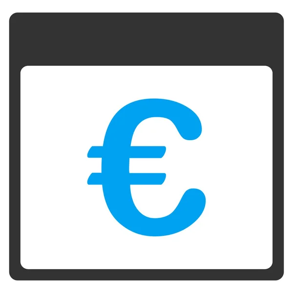 Euro Monnaie Calendrier Page Vector Toolbar Icône — Image vectorielle