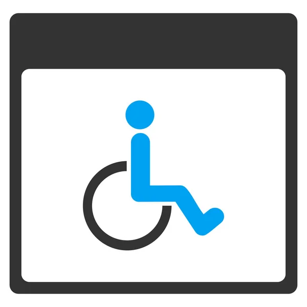Handicapped Calendar Page Vector Toolbar Icon — Stock Vector